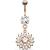 Rose Gold-Plated Jewelled Circle Belly Bar - view 1