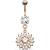 Rose Gold-Plated Jewelled Circle Belly Bar - view 1