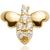 1.2mm Gauge 14ct Yellow Gold Jewelled Bee Attachment - Internally-Threaded - view 1