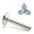 1.2mm Gauge Titanium Claw-Set Jewelled Mini Trinity Labret - Internally-Threaded - view 1