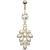 Gold-Plated Jewelled Cluster Belly Bar - view 1