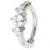 Steel Triple Jewelled Hinged Rook Ring - view 2