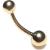 9ct Gold Banana Belly Bar - view 2