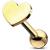 PVD Gold on Steel Heart Ear Stud - view 1