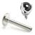 1.2mm Gauge Titanium Labret with Black Agate Ball - Internally-Threaded - view 1
