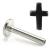 1.2mm Gauge Titanium Labret with Black Crucifix - Internally-Threaded - view 1