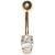 9ct Gold Oval Belly Bar - view 1