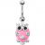 Jewelled Enamel Owl Belly Bar - view 1