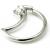Sterling Silver Single Jewelled Moon Ring - view 1