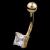 9ct Gold Square Belly Bar - view 4