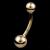 9ct Gold Banana Belly Bar - view 3