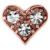 PVD Rose Gold Multi-Jewelled Heart Ear Stud - view 2