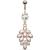 Rose Gold-Plated Jewelled Cluster Belly Bar - view 1