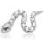 1.2mm Gauge 14ct White Gold Jewelled Snake Attachment - Internally-Threaded - view 1