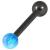 1.6mm Gauge PVD Black on Titanium Opal Balls Barbell - view 2