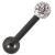 1.6mm Gauge PVD Black on Steel Smooth Glitter Balls Barbell - view 2