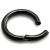 2mm Gauge Hinged PVD Black Steel Smooth Segment Ring - view 1