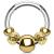 1.2mm Gauge Steel Hinged Segment Ring with Gold Beads - view 1