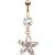 Rose Gold-Plated Jewelled Flower Belly Bar - view 1