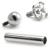 1.6mm Gauge Titanium Claw Set Jewel Barbell - Internally-Threaded - view 2