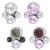 1.2mm Gauge Titanium Jewelled Cluster Labret - Internally-Threaded - view 3