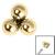 1.2mm Gauge Titanium Labret with 18ct Gold-Plated Trinity Ball - Internally-Threaded - view 2