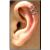 PVD Rose Gold Triple BCR Ear Cuff - view 2