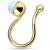 Gold IP-Plated Opal Clip-on Nose Ring - view 2