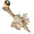 9ct Gold Small Dragonfly Belly Bar - view 3