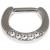 5 Gem Steel Septum Clicker Ring - view 1