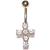 9ct Gold Crucifix Belly Bar - view 1