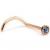 PVD Rose Gold on Steel Bezel Set Jewel Nose Stud - view 5