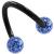 1.2mm Gauge PVD Black on Steel Spiral with Smooth Glitter Balls - view 1