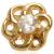 1.2mm Gauge 14ct Yellow Gold Jewelled Open Flower Attachment - Internally-Threaded - view 1