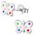 925 Sterling Silver Spotty Butterfly Ear Studs - view 1