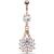 Rose Gold-Plated Chandelier Belly Bar - view 1