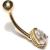 9ct Gold Small Teardrop Belly Bar - view 3