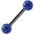 1.2mm Gauge PVD Black on Titanium Smooth Glitter Balls Barbell - view 1