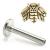 1.2mm Gauge Titanium Labret with Gold Bee - Internally-Threaded - view 1