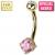 14ct Gold Solitaire Belly Bar - view 2