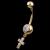 9ct Gold Crucifix Dropper Belly Bar - view 4