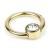PVD Gold on Titanium Jewelled Disc Hinged Ring - view 1