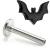 1.2mm Gauge Titanium Labret with Black Titanium Bat - Internally-Threaded - view 1