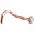 PVD Rose Gold on Steel Bezel Set Jewel Nose Stud - view 1