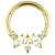 9ct Yellow Gold Triple Marquise Jewel Hinged Ring - view 1