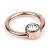 PVD Rose Gold on Titanium Jewelled Disc Hinged Ring - view 1