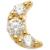 1.2mm Gauge 14ct Yellow Gold Jewelled Crescent Moon Attachment - Internally-Threaded - view 1