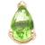 1.2mm Gauge 14ct Yellow Gold Peridot Teardrop Gem Attachment - Internally-Threaded - view 1