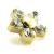 1.2mm Gauge Titanium PVD Gold Jewelled 5-Petal Flower Banana - Internally-Threaded - view 2