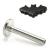 1.2mm Gauge Titanium Labret with Black Bat - Internally-Threaded - view 1